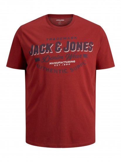 Jack & Jones JJELOGO TEE Red - T-shirts - Grote Maten T-shirts Heren