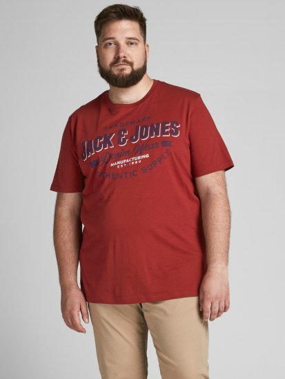 Jack & Jones JJELOGO TEE Red - T-shirts - Grote Maten T-shirts Heren