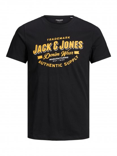 Jack & Jones JJELOGO TEE Black - T-shirts - Grote Maten T-shirts Heren