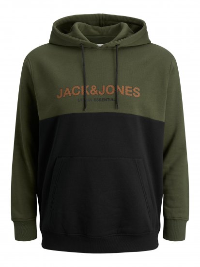 Jack & Jones JJEURBAN BLOCKING SWEAT Forest Green - Sweaters & hoodies - Sweaters & Hoodies Grote Maten Heren