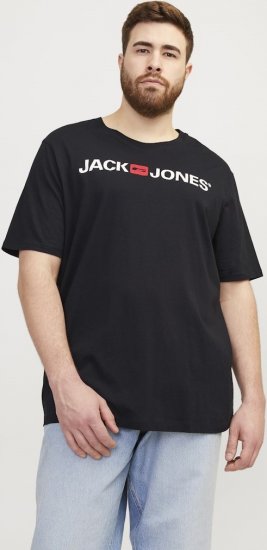 Jack & Jones Corp Logo Crew Neck T-Shirt Black - T-shirts - Grote Maten T-shirts Heren