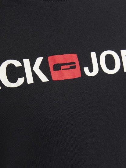 Jack & Jones Corp Logo Crew Neck T-Shirt Black - T-shirts - Grote Maten T-shirts Heren