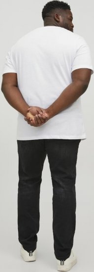 Jack & Jones CORP Logo T-Shirt White w Large Black Print - T-shirts - Grote Maten T-shirts Heren