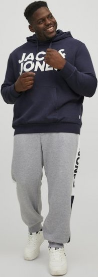 Jack & Jones CORP LOGO Large Print Hoodie Navy Blazer - Sweaters & hoodies - Sweaters & Hoodies Grote Maten Heren