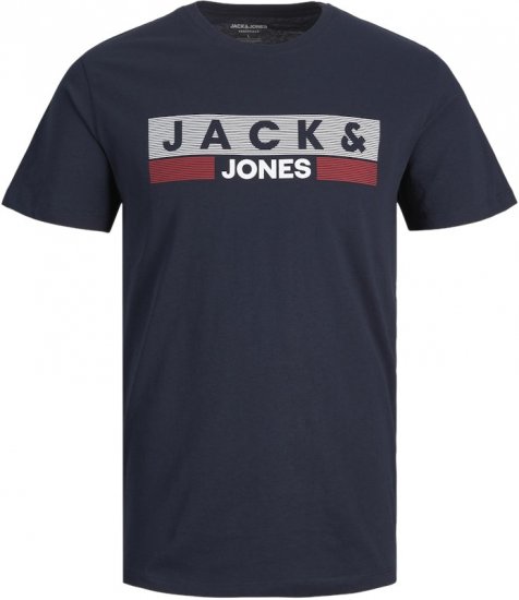 Jack & Jones CORP Logo T-Shirt Navy/PLAY 4 - T-shirts - Grote Maten T-shirts Heren