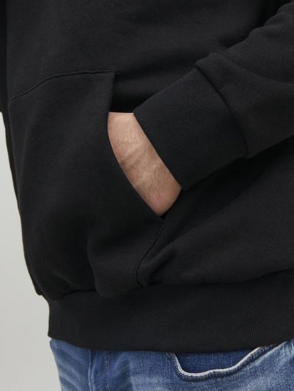 Jack & Jones CORP LOGO PLAY 4 Print Hoodie Black - Sweaters & hoodies - Sweaters & Hoodies Grote Maten Heren