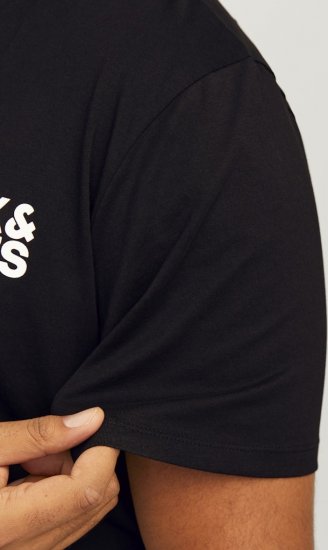 Jack & Jones CORP Logo T-Shirt Black - T-shirts - Grote Maten T-shirts Heren