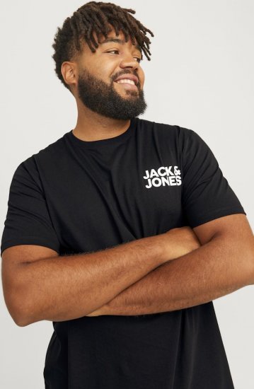 Jack & Jones CORP Logo T-Shirt Black - T-shirts - Grote Maten T-shirts Heren
