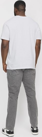 Jack & Jones CORP Logo T-Shirt White w Small Black Print - T-shirts - Grote Maten T-shirts Heren