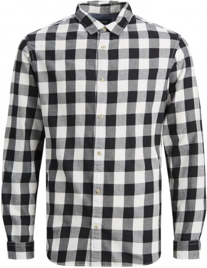 Jack & Jones Gingham L/S Shirt Whisper White - Overhemden - Overhemden Grote Maten Heren