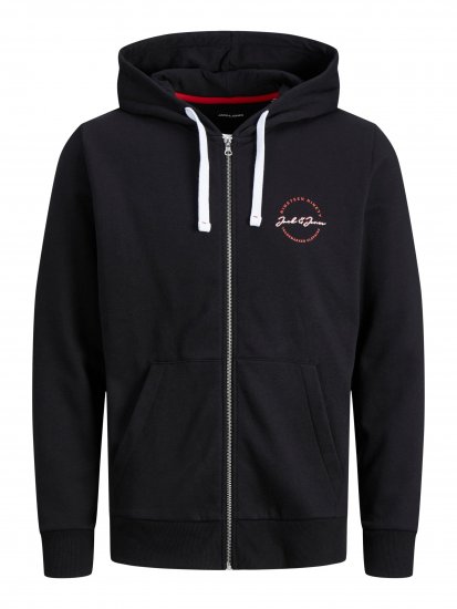 Jack & Jones JJSTAMP ZIP Hoodie Black - Sweaters & hoodies - Sweaters & Hoodies Grote Maten Heren