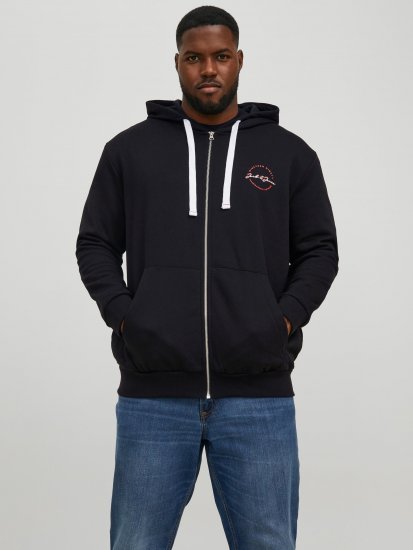 Jack & Jones JJSTAMP ZIP Hoodie Black - Sweaters & hoodies - Sweaters & Hoodies Grote Maten Heren