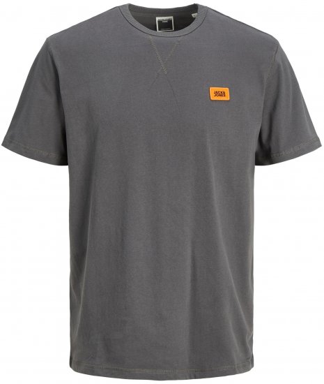 Jack & Jones JCOCLASSIC WAFFLE BADGE TEE Charcoal - T-shirts - Grote Maten T-shirts Heren