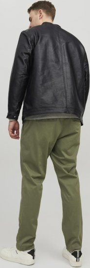 Jack & Jones Rocky Urban Rider Leather Jacket Black - Jassen - Grote Maten Herenjassen