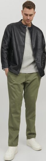 Jack & Jones Rocky Urban Rider Leather Jacket Black - Jassen - Grote Maten Herenjassen