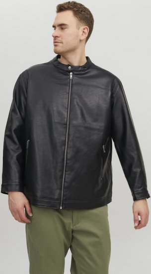 Jack & Jones Rocky Urban Rider Leather Jacket Black - Jassen - Grote Maten Herenjassen