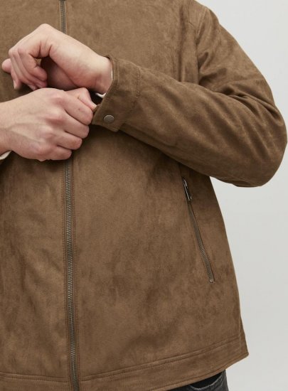 Jack & Jones Rocky Urban Rider Leather Jacket Brown - Jassen - Grote Maten Herenjassen