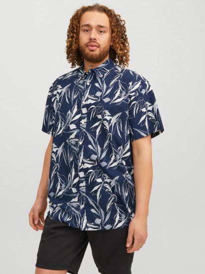 Jack & Jones JORCRAYON AOP Shirt Navy - Overhemden - Overhemden Grote Maten Heren