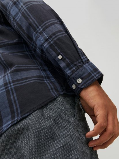 Jack & Jones JORJOSHUA Checked Shirt Navy - Overhemden - Overhemden Grote Maten Heren