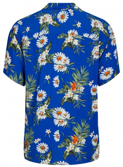 Jack & Jones JORLUKE FLORES Resort Shirt Nautical Blue - Overhemden - Overhemden Grote Maten Heren