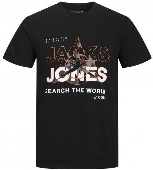 Jack & Jones JCOHUNT T-Shirt Black - T-shirts - Grote Maten T-shirts Heren