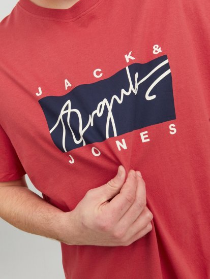 Jack & Jones JORJOSHUA T-shirt Red - T-shirts - Grote Maten T-shirts Heren