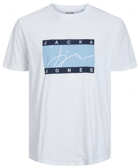 Jack & Jones JORJOSHUA T-shirt Bright White - T-shirts - Grote Maten T-shirts Heren