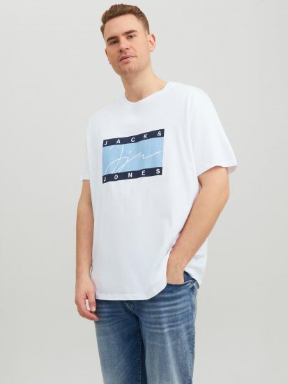 Jack & Jones JORJOSHUA T-shirt Bright White - T-shirts - Grote Maten T-shirts Heren