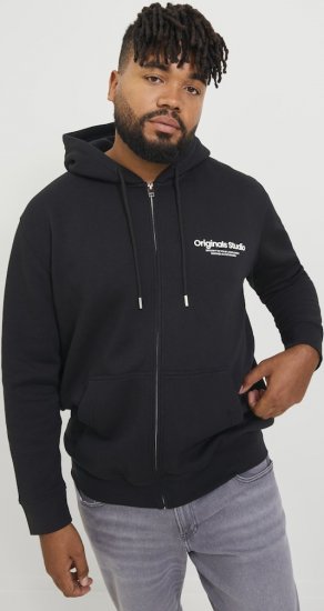 Jack & Jones ESTERBRO Zip Hoodie Black - Sweaters & hoodies - Sweaters & Hoodies Grote Maten Heren