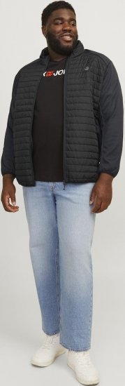 Jack & Jones MULTI SET-IN Sleeves Quilted Jacket With Collar Black - Jassen - Grote Maten Herenjassen