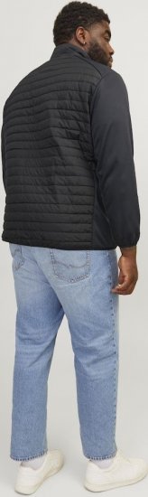Jack & Jones MULTI SET-IN Sleeves Quilted Jacket With Collar Black - Jassen - Grote Maten Herenjassen