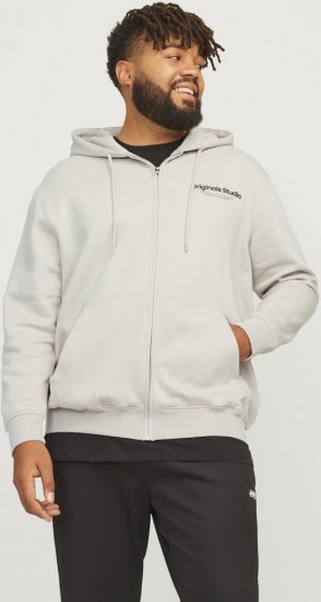 Jack & Jones ESTERBRO Zip Hoodie Light Grey - Sweaters & hoodies - Sweaters & Hoodies Grote Maten Heren