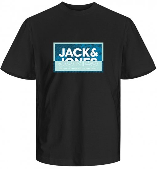 Jack & Jones JCOLOGAN SUMMER PRINT T-Shirt Black - T-shirts - Grote Maten T-shirts Heren