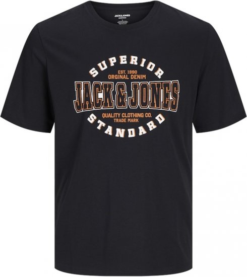 Jack & Jones LOGO O-Neck T-Shirt Black - T-shirts - Grote Maten T-shirts Heren