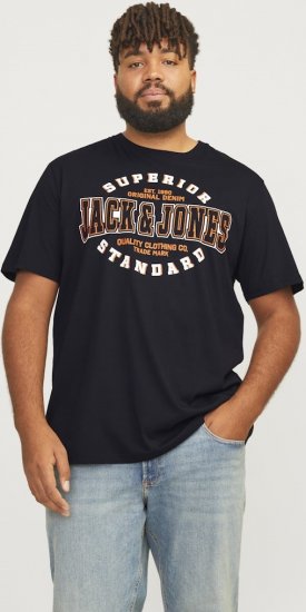 Jack & Jones LOGO O-Neck T-Shirt Black - T-shirts - Grote Maten T-shirts Heren
