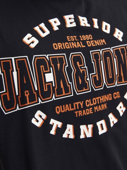 Jack & Jones LOGO O-Neck T-Shirt Black - T-shirts - Grote Maten T-shirts Heren