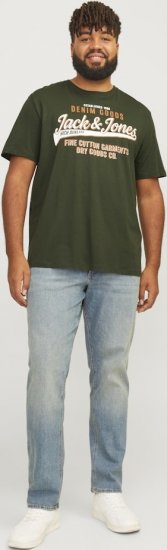 Jack & Jones JJELOGO O-Neck T-Shirt Kombu Green - T-shirts - Grote Maten T-shirts Heren