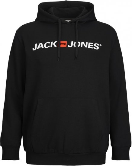 Jack & Jones CORP OLD LOGO REG FIT Hoodie Black - Sweaters & hoodies - Sweaters & Hoodies Grote Maten Heren