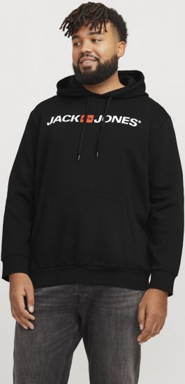 Jack & Jones CORP OLD LOGO REG FIT Hoodie Black - Sweaters & hoodies - Sweaters & Hoodies Grote Maten Heren