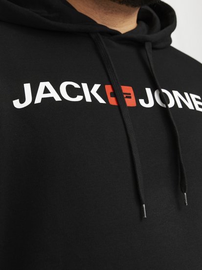 Jack & Jones CORP OLD LOGO REG FIT Hoodie Black - Sweaters & hoodies - Sweaters & Hoodies Grote Maten Heren