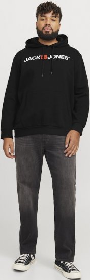 Jack & Jones CORP OLD LOGO REG FIT Hoodie Black - Sweaters & hoodies - Sweaters & Hoodies Grote Maten Heren