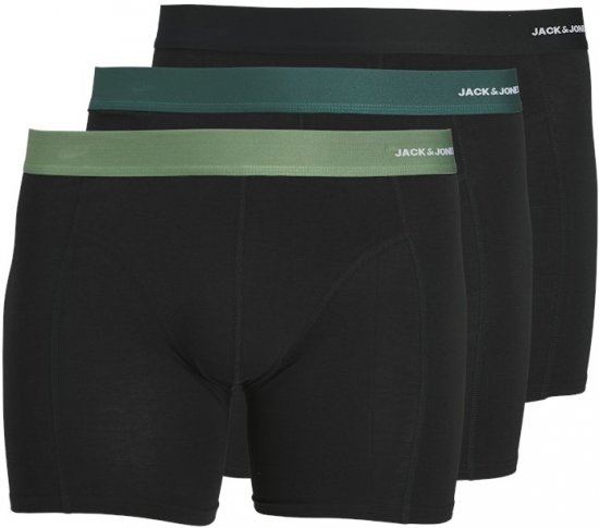 Jack & Jones Nick Bamboo Trunks 3-Pack Green/Black - Ondergoed & zwem - Grote Maten Ondergoed Heren