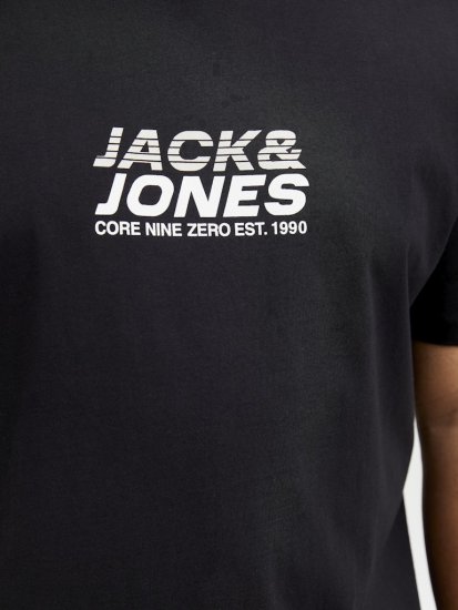 Jack & Jones Tarmac Branding Crew Neck T-Shirt Black - T-shirts - Grote Maten T-shirts Heren