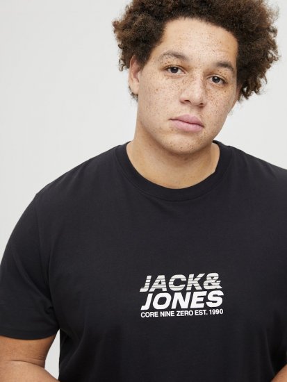 Jack & Jones Tarmac Branding Crew Neck T-Shirt Black - T-shirts - Grote Maten T-shirts Heren