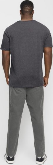 Jack & Jones ORGANIC T-Shirt Dark Grey Melange - T-shirts - Grote Maten T-shirts Heren