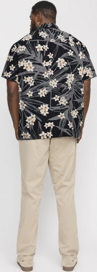 Jack & Jones Hawaii AOP Shirt Black - Overhemden - Overhemden Grote Maten Heren
