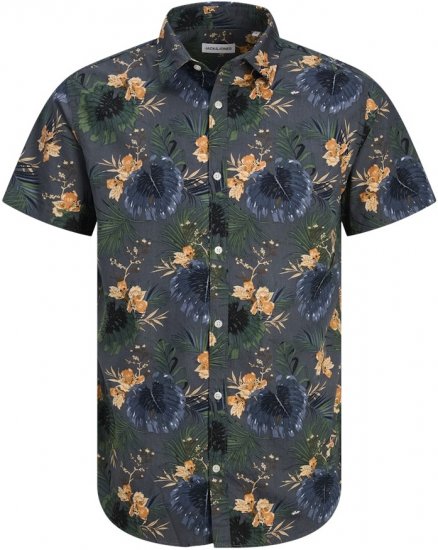 Jack & Jones Hawaii AOP Shirt Grey - Overhemden - Overhemden Grote Maten Heren