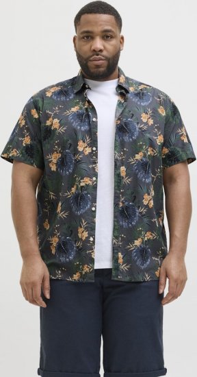 Jack & Jones Hawaii AOP Shirt Grey - Overhemden - Overhemden Grote Maten Heren