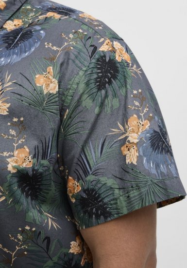 Jack & Jones Hawaii AOP Shirt Grey - Overhemden - Overhemden Grote Maten Heren