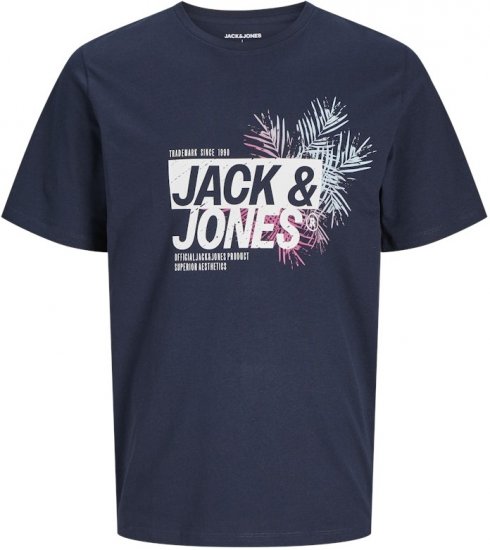  Jack & Jones Jaxon Crew Neck T-Shirt Sky Captain - T-shirts - Grote Maten T-shirts Heren